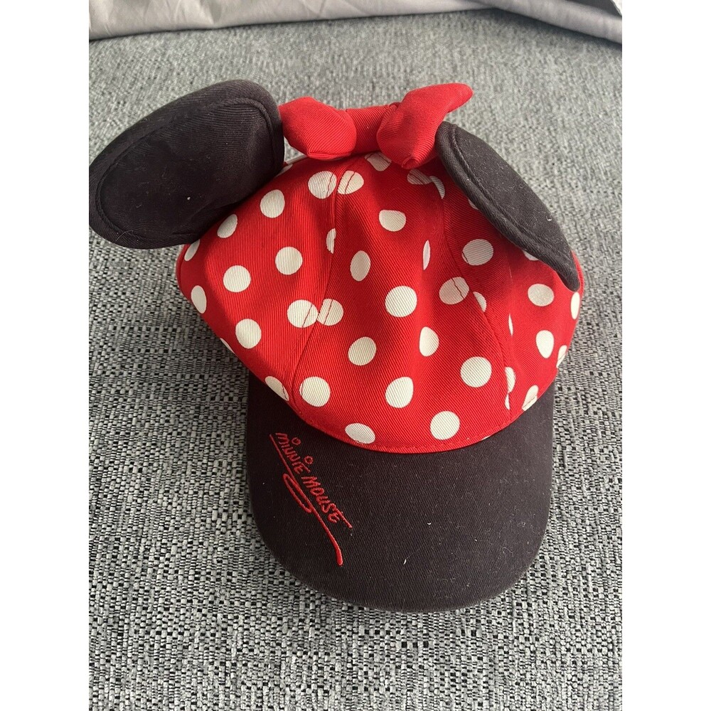 Disney Parks Minnie Mouse Ears Baseball Hat Cap Polka Dot Disneyland